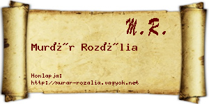 Murár Rozália névjegykártya